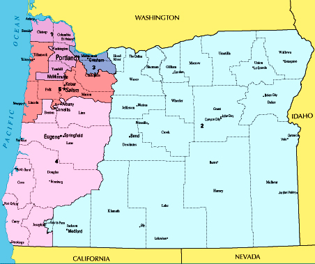oregon district electoral map congressional districts cds maps senate breakdown columns cd last vote