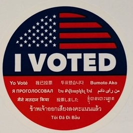 'I Voted' is rendered in about 20
different languages