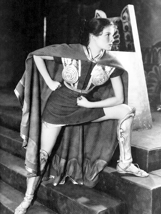 Katharine Hepburn dressed 
as a Spartan warrior, which means she does look a lot like the Amazonian warrior that Wonder Woman is