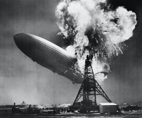 The explosion of the Zeppelin Hindenburg