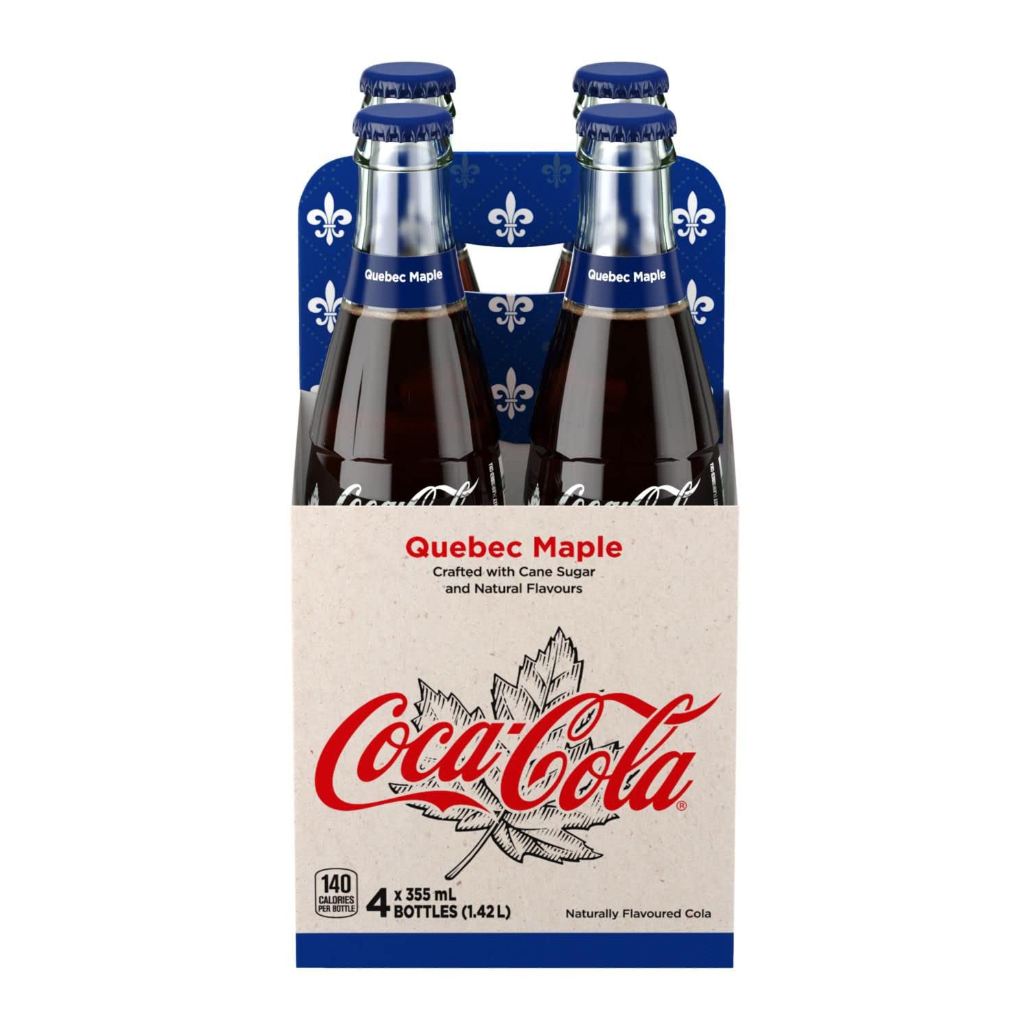 Quebec maple-flavored Coke, with
maple leafs and fleur-de-lis all over it