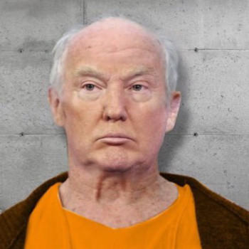 Trump without the combover, and in an orange jumpsuit