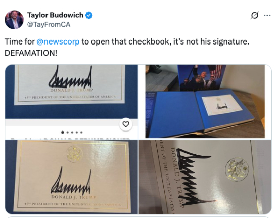 There are four examples
of things that are formal, and where Trump signed his own name