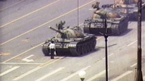 The tank guy in Tiananmen Square