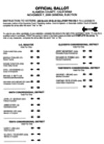 Alameda County ballot