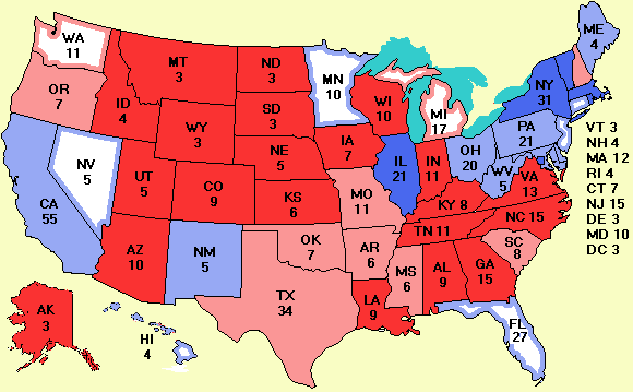 Electoral college map