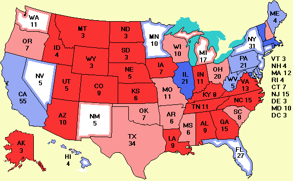 Electoral college map