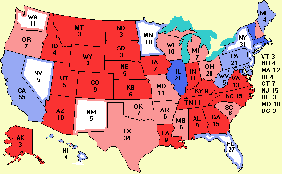 Electoral college map