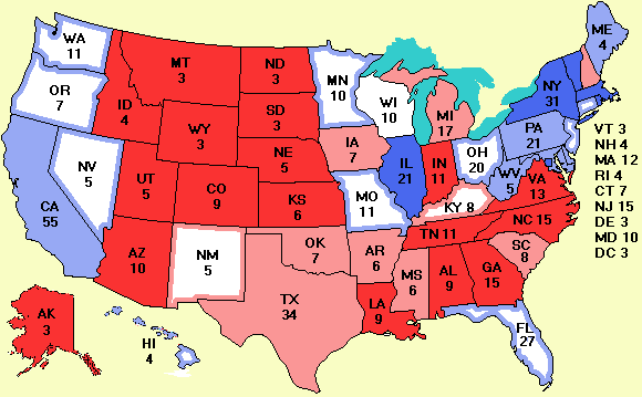 Electoral college map