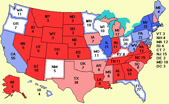 Electoral college map