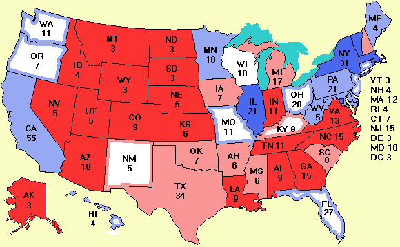 Electoral college map