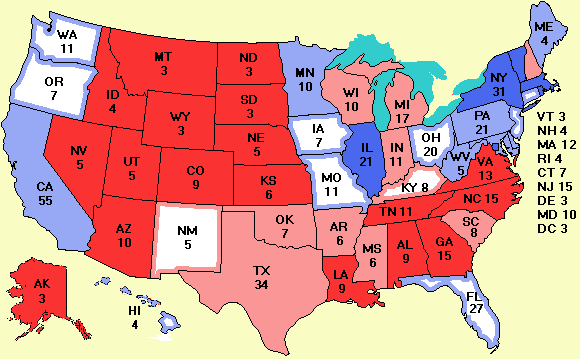 Electoral college map