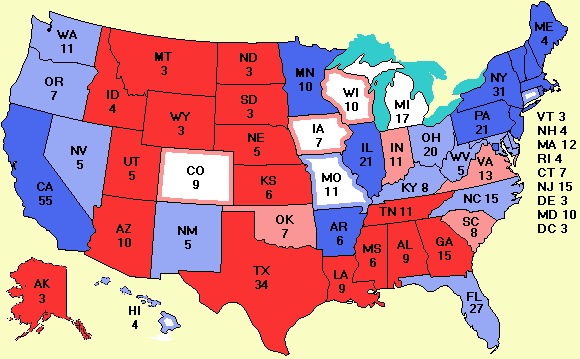 Electoral college map