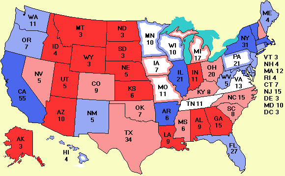 Electoral college map