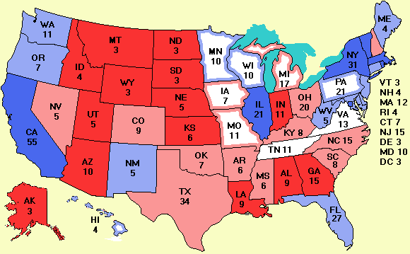 Electoral college map