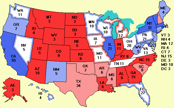 Electoral college map