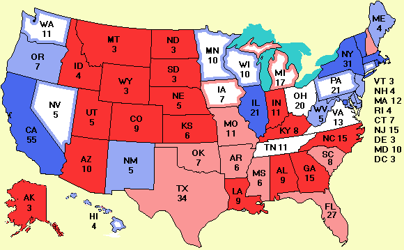 Electoral college map