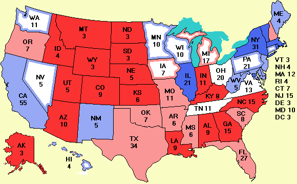 Electoral college map