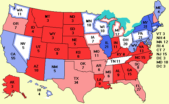 Electoral college map