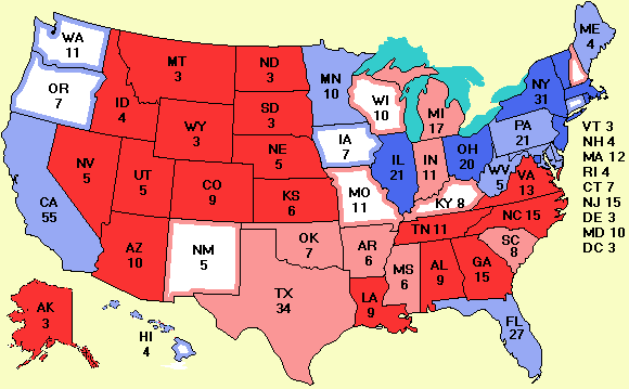 Electoral college map