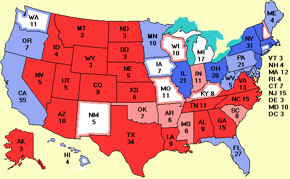 Electoral college map