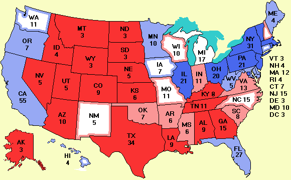 Electoral college map