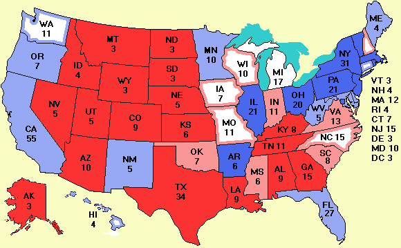 Electoral college map