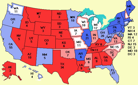 Electoral college map