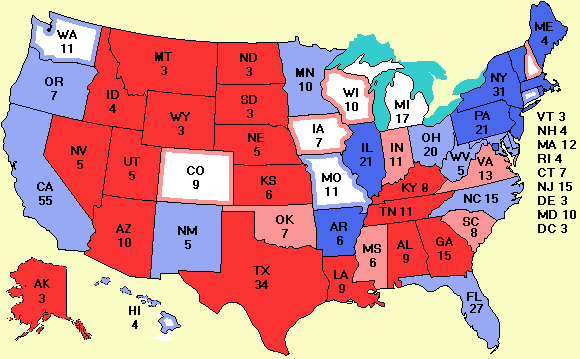 Electoral college map