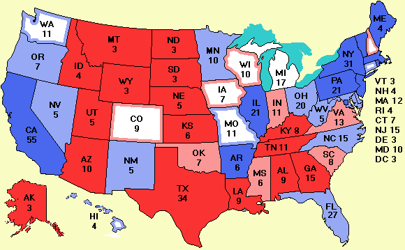 Electoral college map