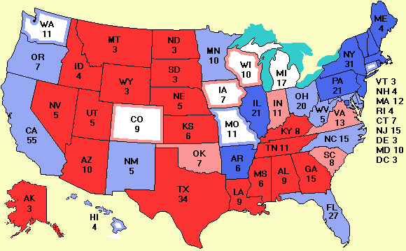 Electoral college map