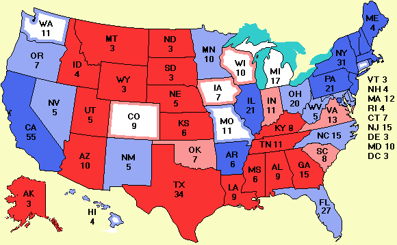 Electoral college map