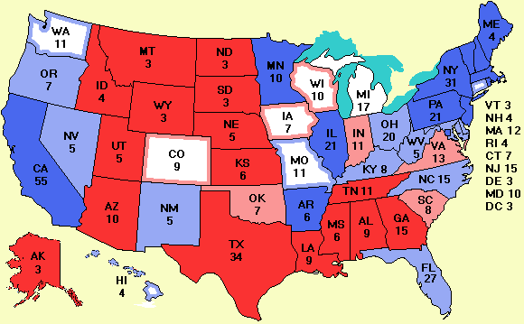 Electoral college map