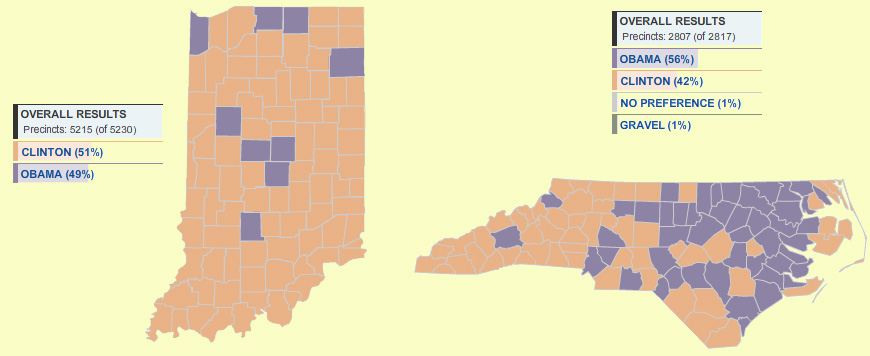 IN and NC maps