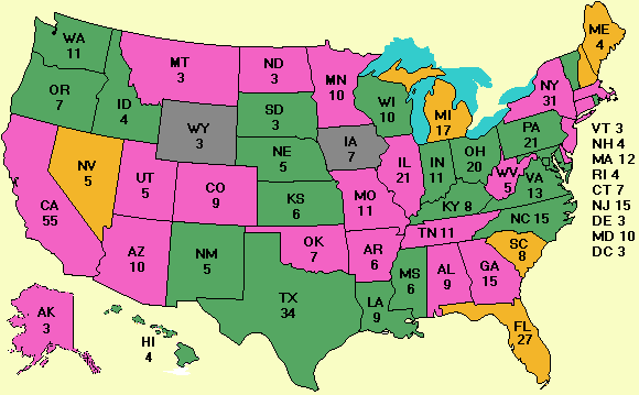 Electoral college map