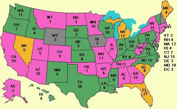 Electoral college map