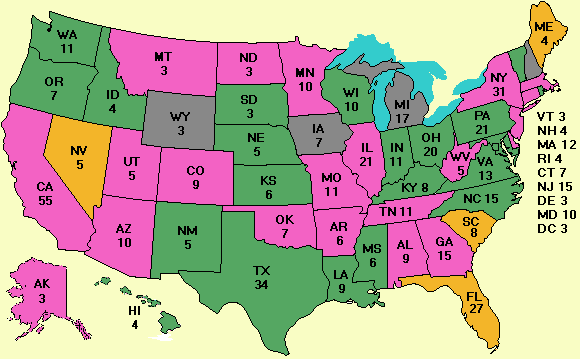 Electoral college map