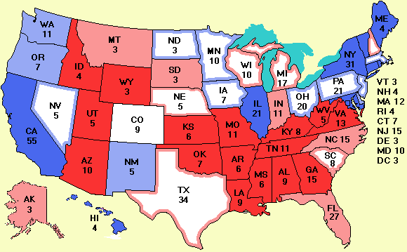 Electoral college map