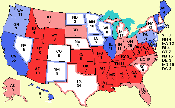 Electoral college map