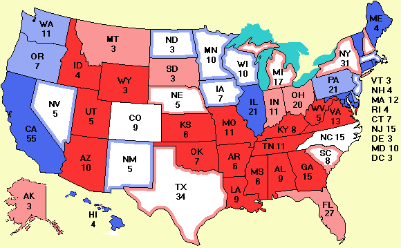 Electoral college map