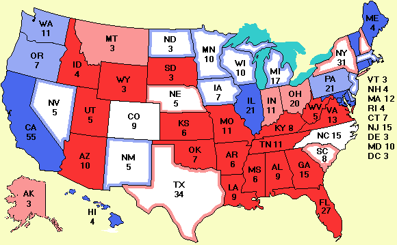 Electoral college map