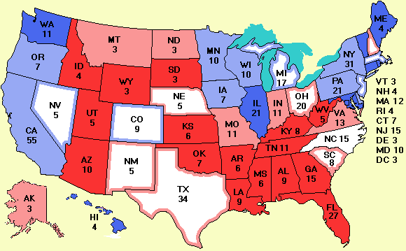 Electoral college map