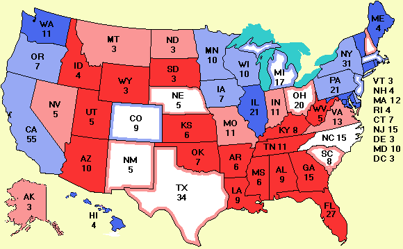 Electoral college map