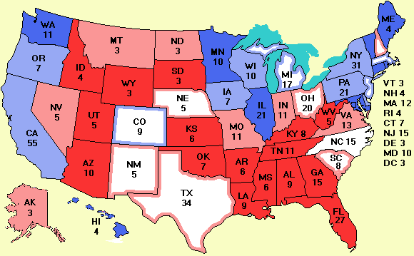 Electoral college map