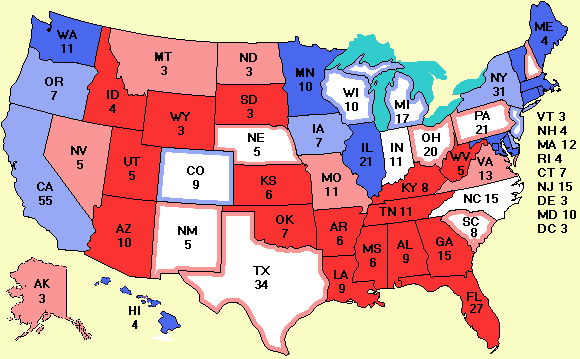 Electoral college map