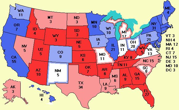 Electoral college map