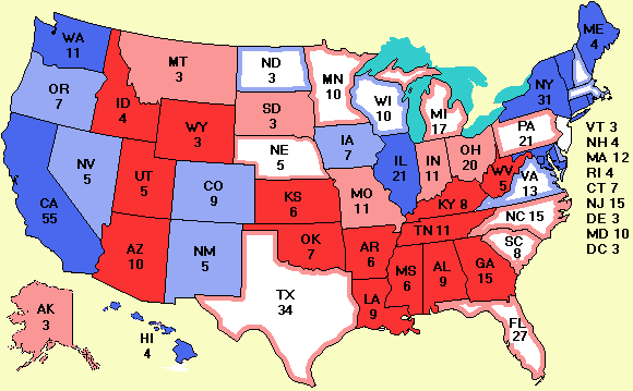 Electoral college map