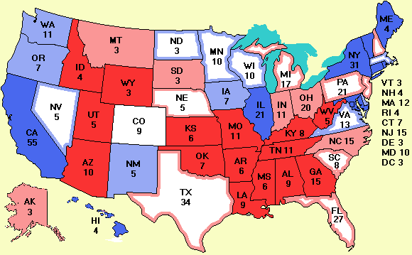 Electoral college map