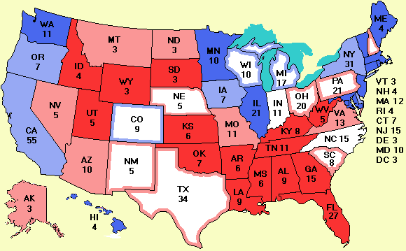 Electoral college map