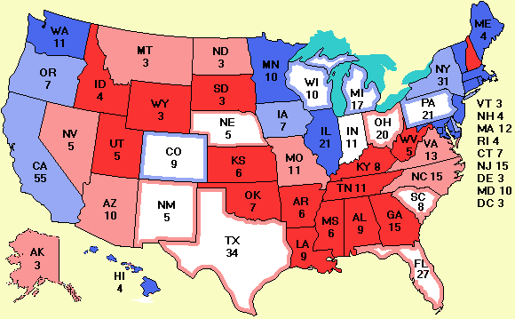 Electoral college map